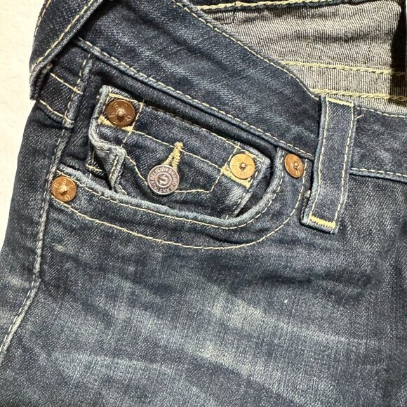 True Religion Jeans Skinny Straight Dark Wash Blue Denim Women's 25 - Picture 8 of 16